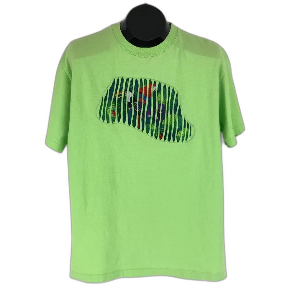 Vintage Shreds By Clark Single Stitch T-shirt Adult Large Green Crew Neck Men's